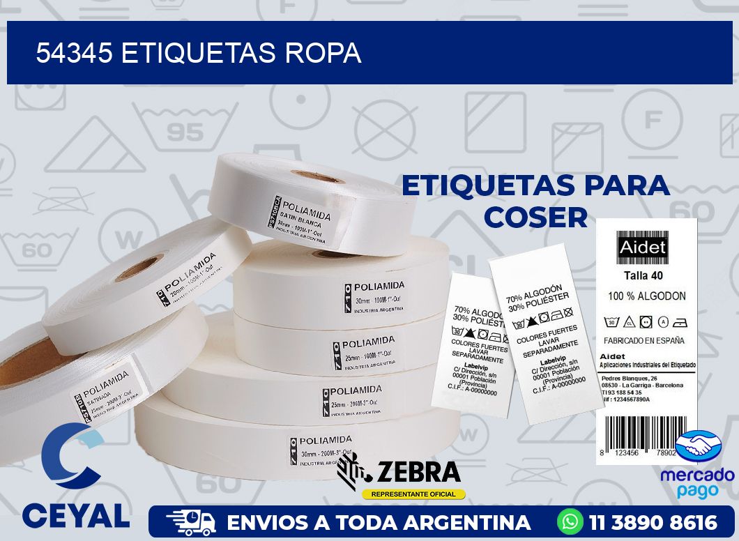 54345 ETIQUETAS ROPA