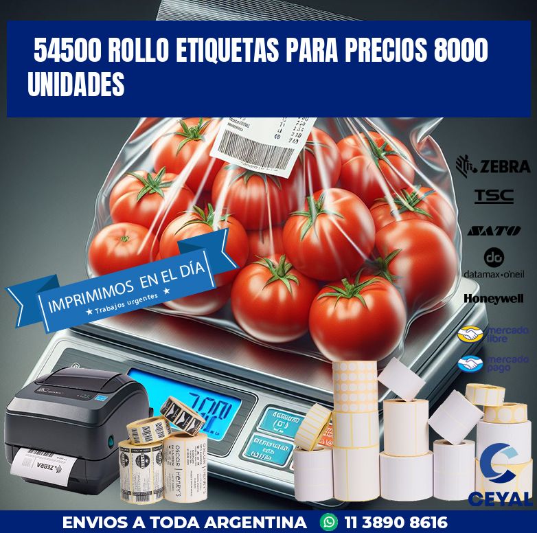 54500 ROLLO ETIQUETAS PARA PRECIOS 8000 UNIDADES
