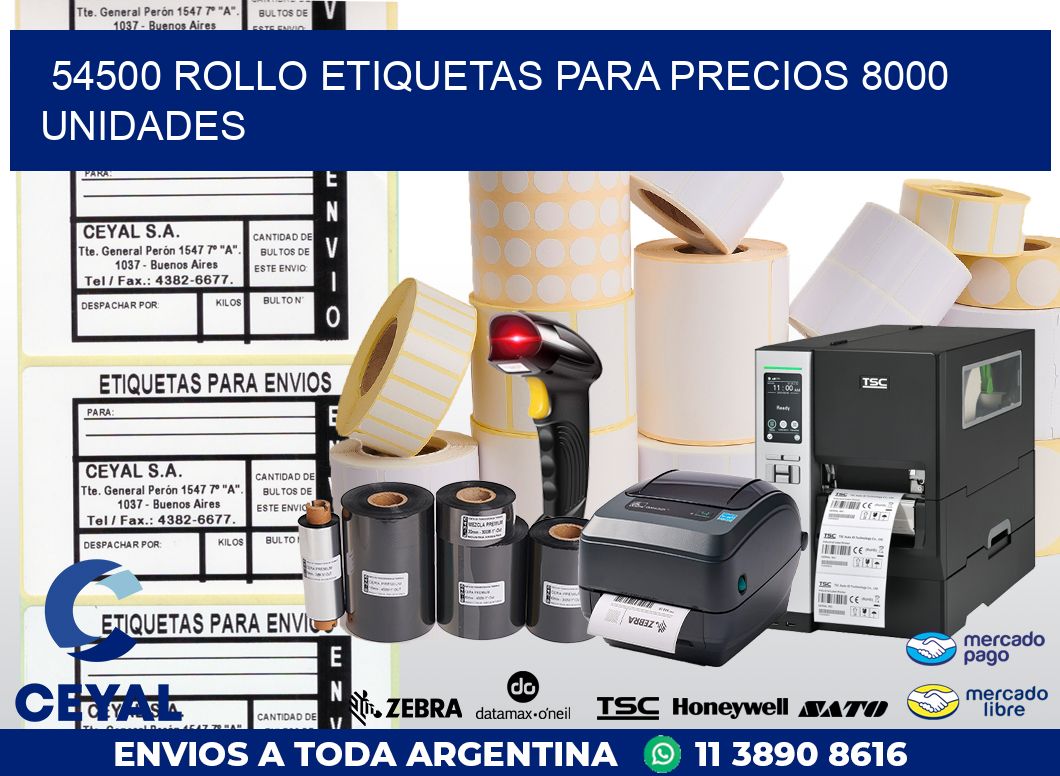 54500 ROLLO ETIQUETAS PARA PRECIOS 8000 UNIDADES