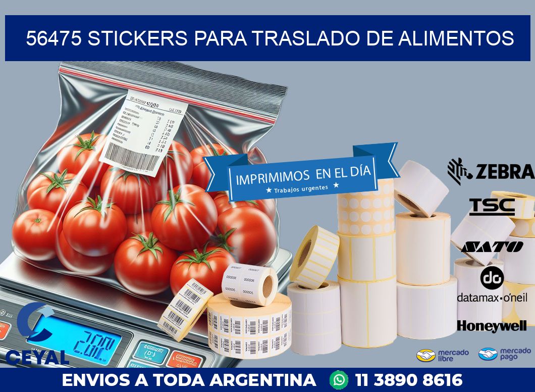 56475 STICKERS PARA TRASLADO DE ALIMENTOS