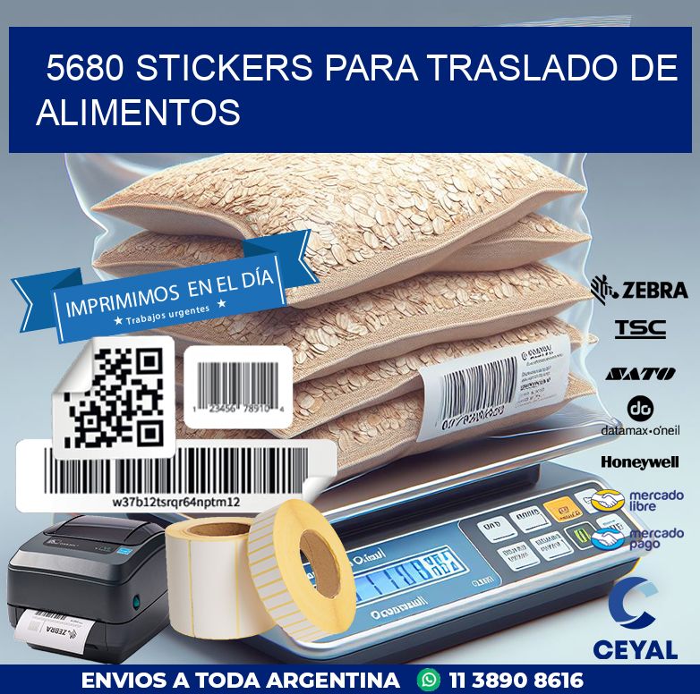 5680 STICKERS PARA TRASLADO DE ALIMENTOS