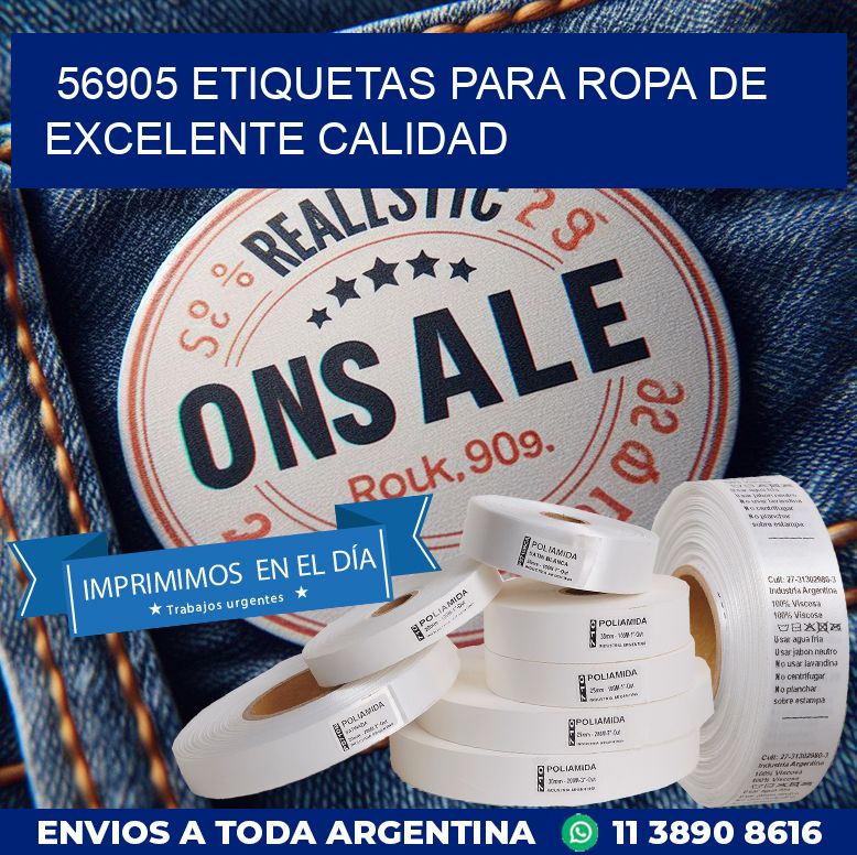 56905 ETIQUETAS PARA ROPA DE EXCELENTE CALIDAD