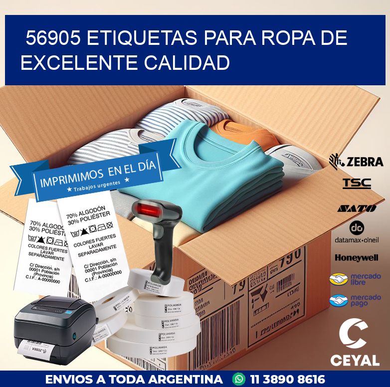 56905 ETIQUETAS PARA ROPA DE EXCELENTE CALIDAD