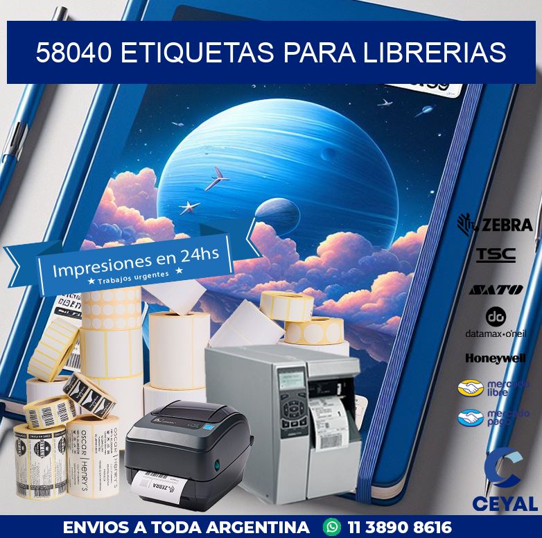 58040 ETIQUETAS PARA LIBRERIAS