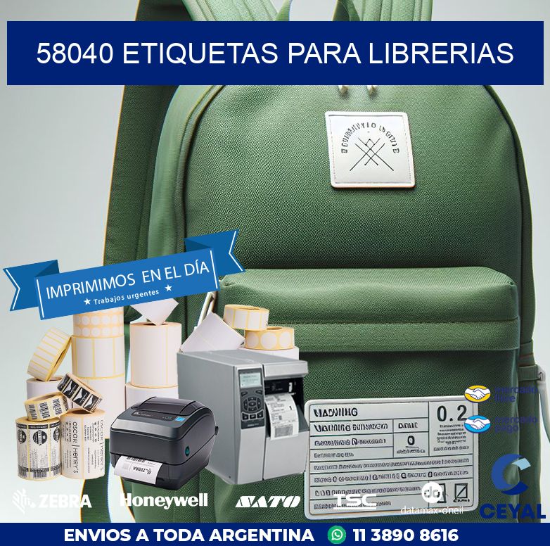58040 ETIQUETAS PARA LIBRERIAS