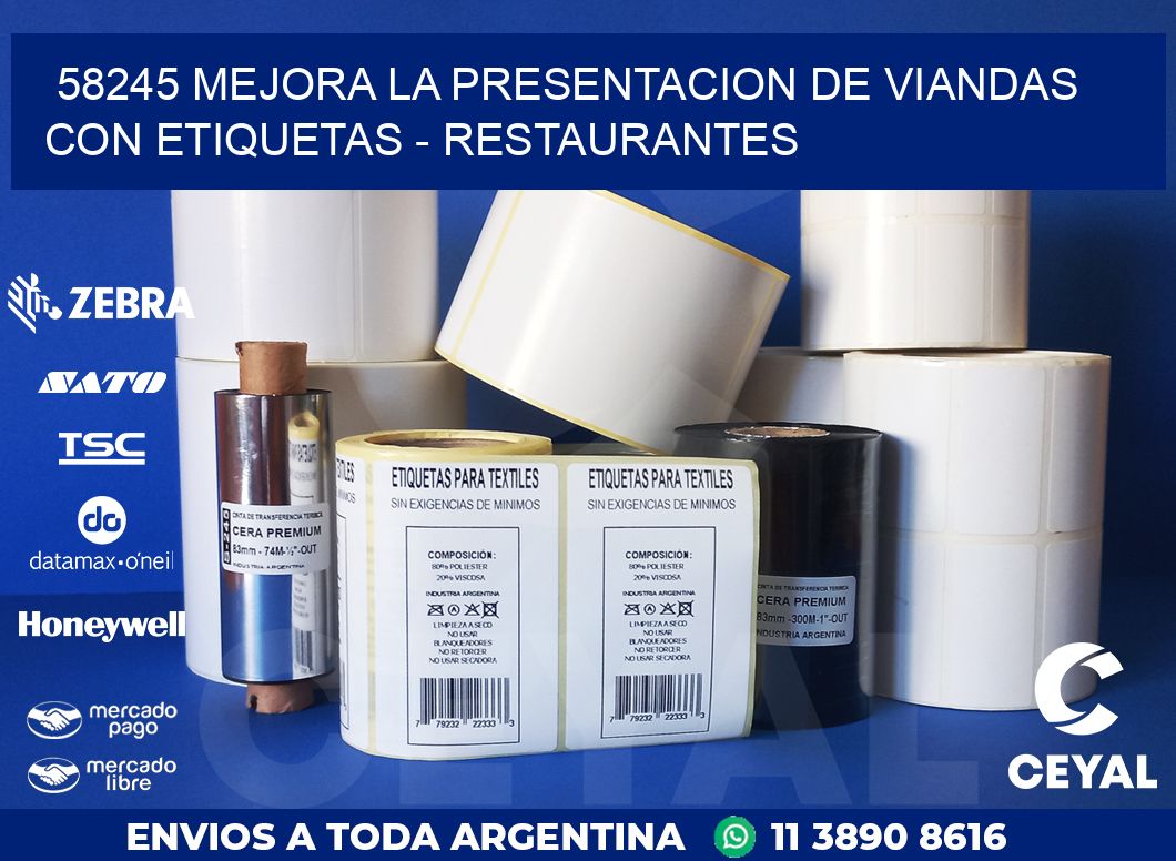 58245 MEJORA LA PRESENTACION DE VIANDAS CON ETIQUETAS - RESTAURANTES