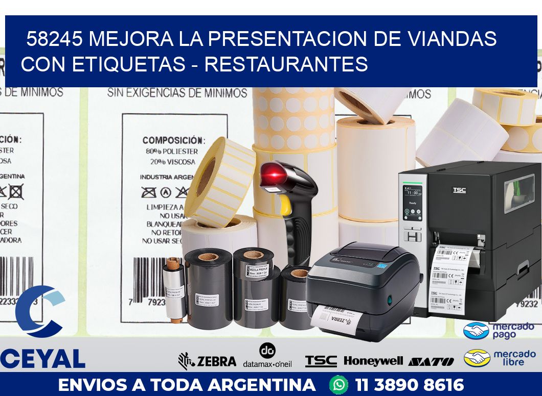 58245 MEJORA LA PRESENTACION DE VIANDAS CON ETIQUETAS – RESTAURANTES