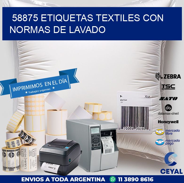 58875 ETIQUETAS TEXTILES CON NORMAS DE LAVADO