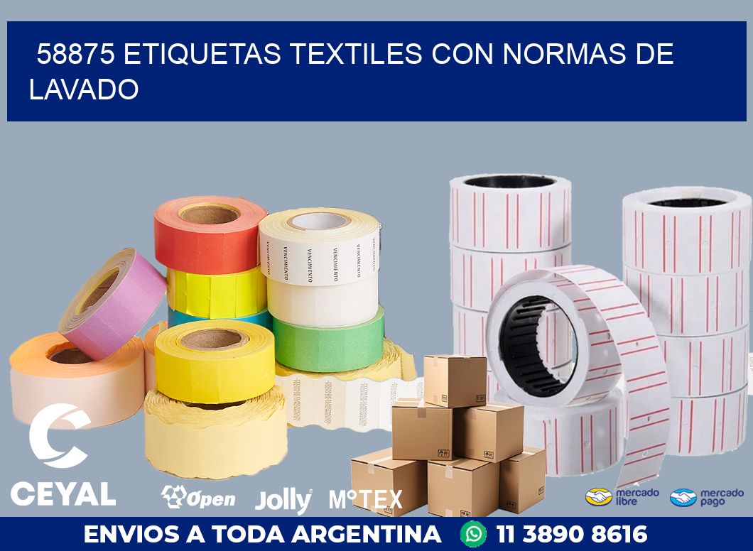 58875 ETIQUETAS TEXTILES CON NORMAS DE LAVADO