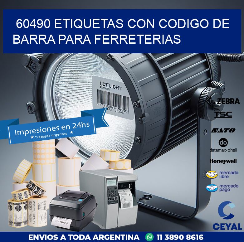 60490 ETIQUETAS CON CODIGO DE BARRA PARA FERRETERIAS