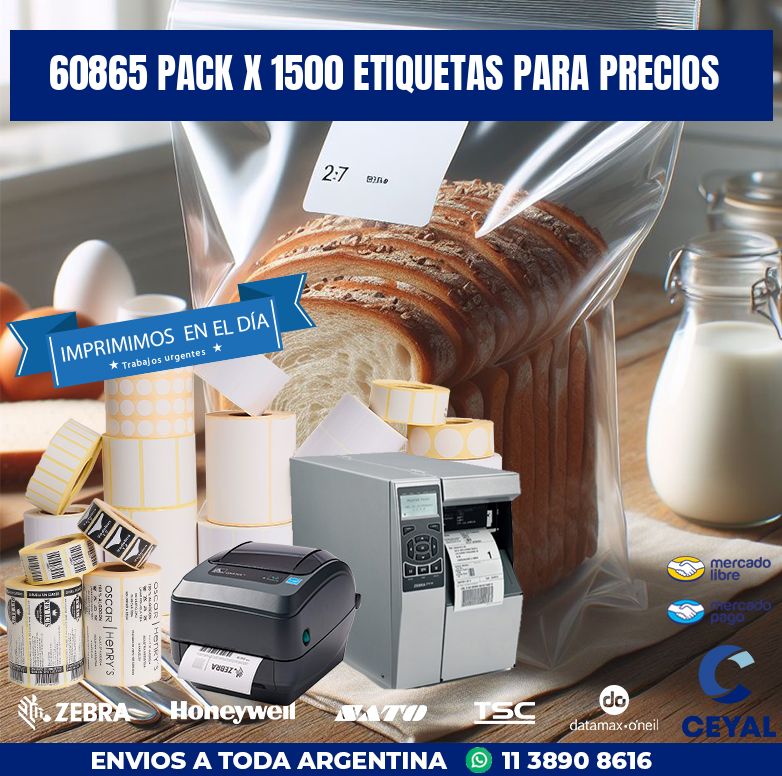 60865 PACK X 1500 ETIQUETAS PARA PRECIOS