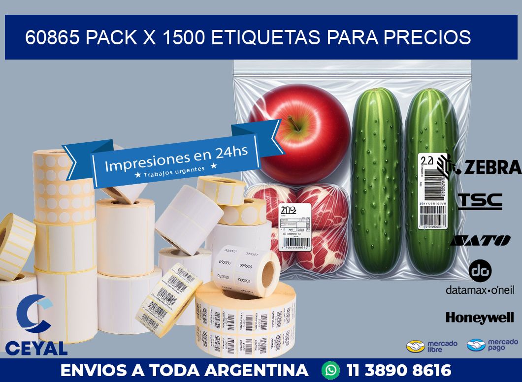 60865 PACK X 1500 ETIQUETAS PARA PRECIOS