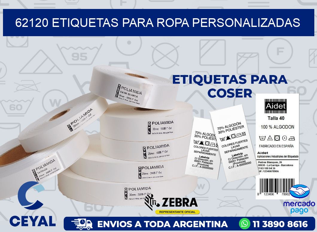 62120 ETIQUETAS PARA ROPA PERSONALIZADAS