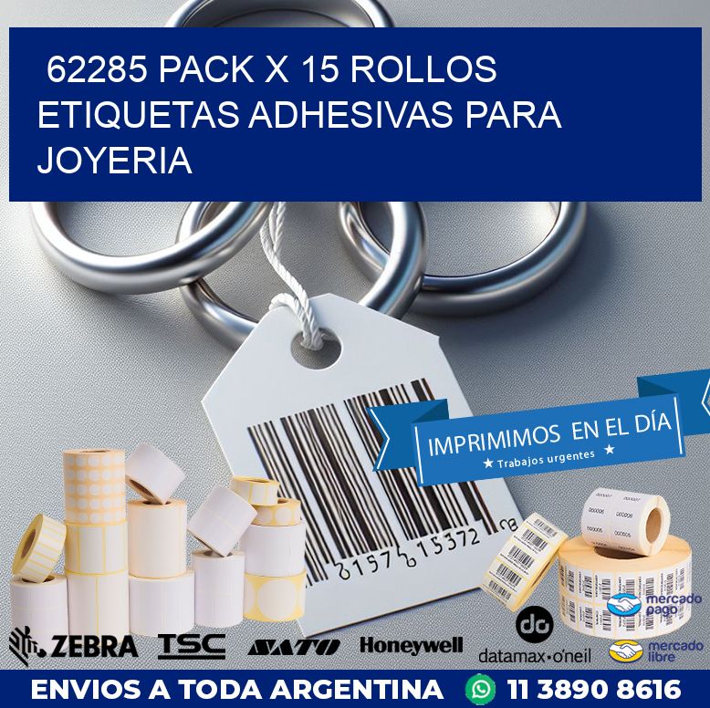 62285 PACK X 15 ROLLOS ETIQUETAS ADHESIVAS PARA JOYERIA