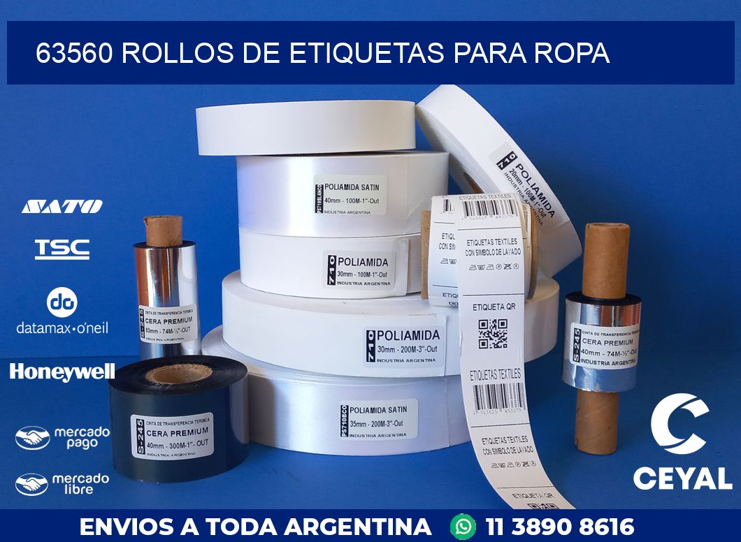 63560 ROLLOS DE ETIQUETAS PARA ROPA