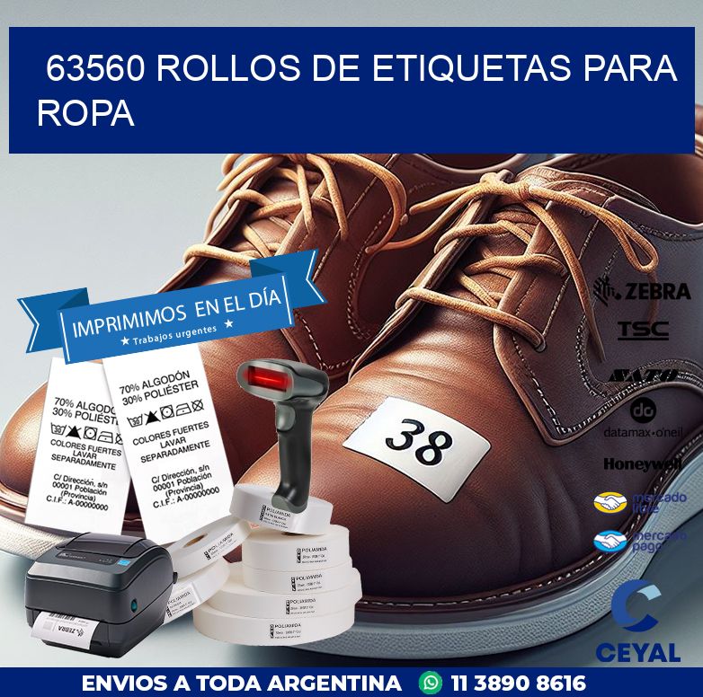 63560 ROLLOS DE ETIQUETAS PARA ROPA