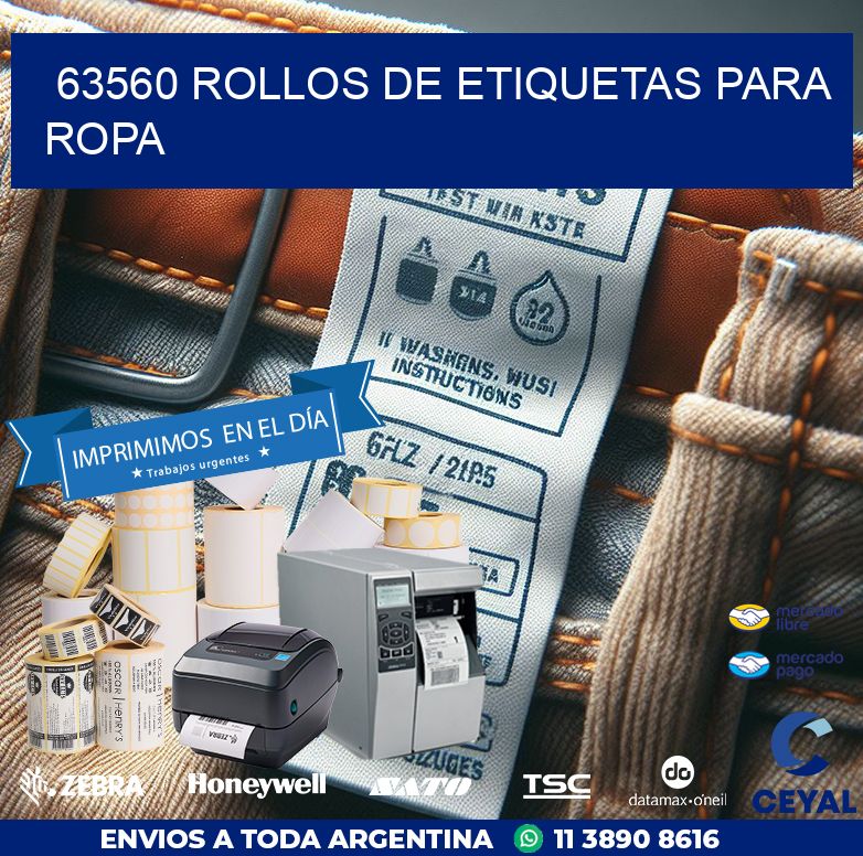 63560 ROLLOS DE ETIQUETAS PARA ROPA