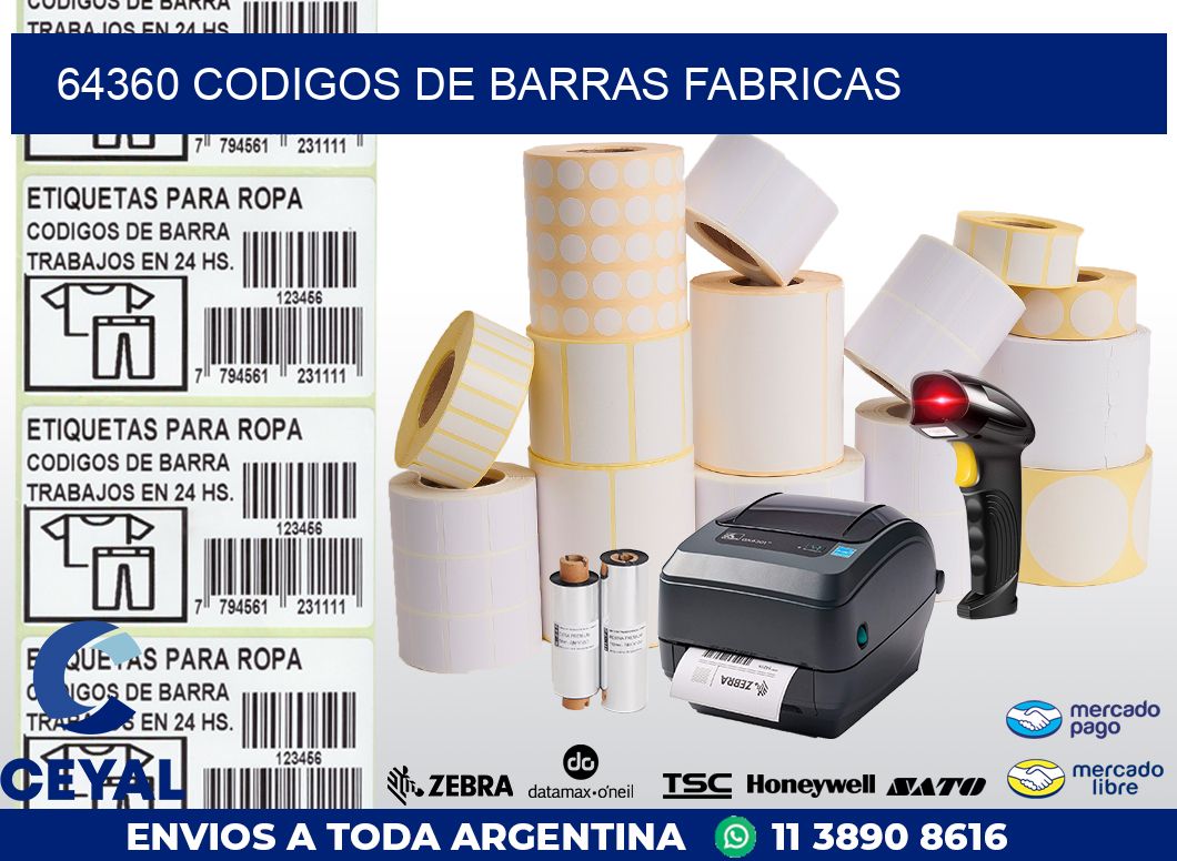 64360 CODIGOS DE BARRAS FABRICAS