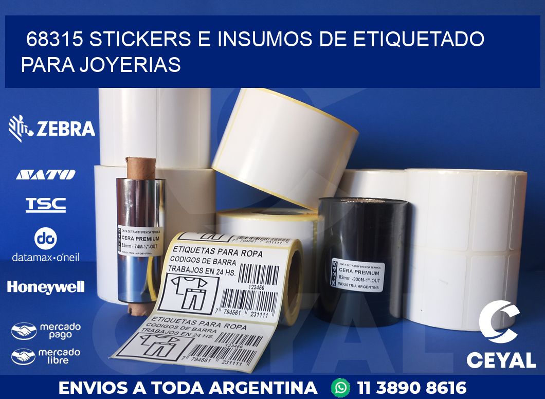 68315 STICKERS E INSUMOS DE ETIQUETADO PARA JOYERIAS