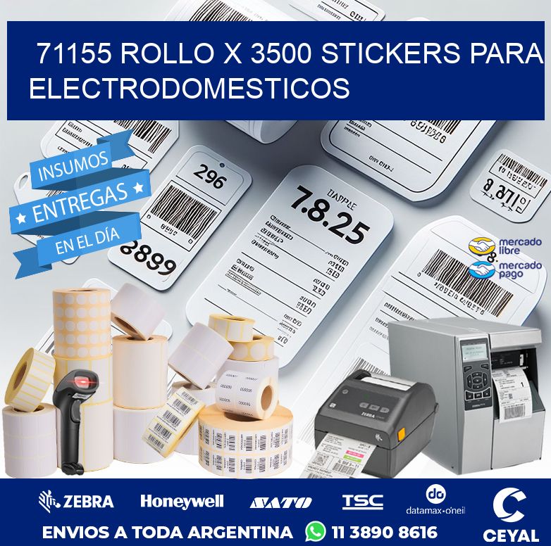 71155 ROLLO X 3500 STICKERS PARA ELECTRODOMESTICOS