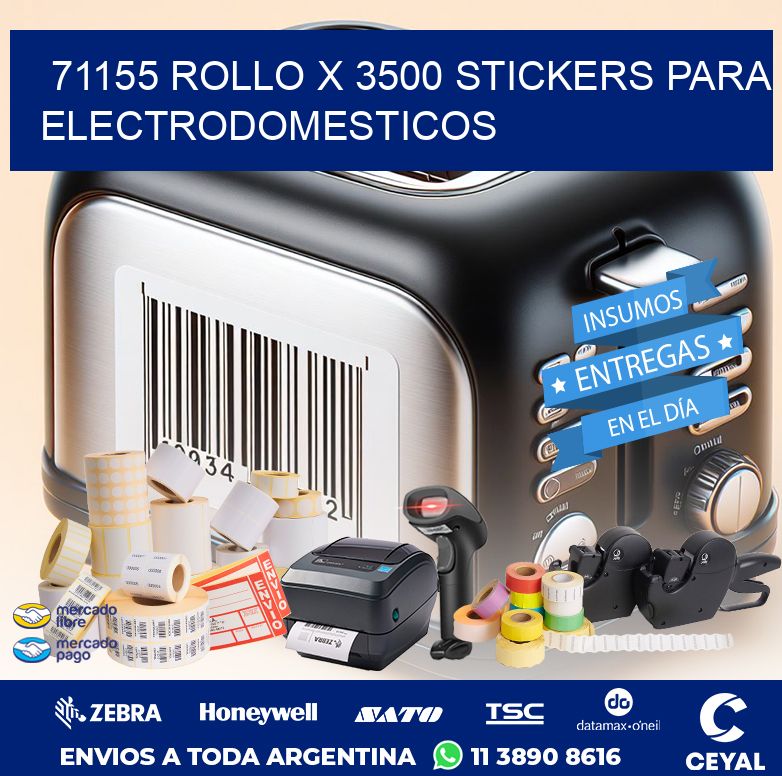 71155 ROLLO X 3500 STICKERS PARA ELECTRODOMESTICOS