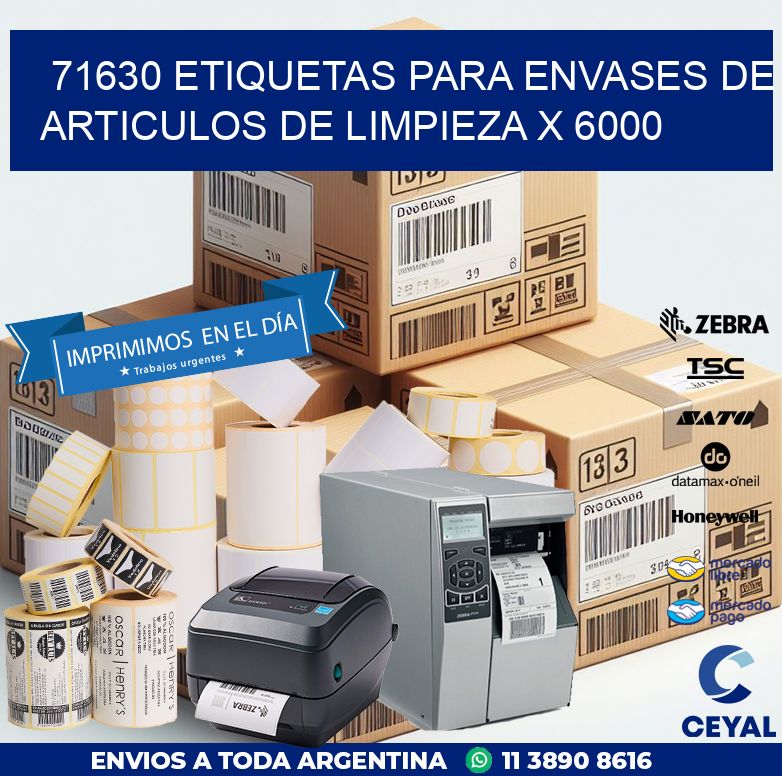 71630 ETIQUETAS PARA ENVASES DE ARTICULOS DE LIMPIEZA X 6000