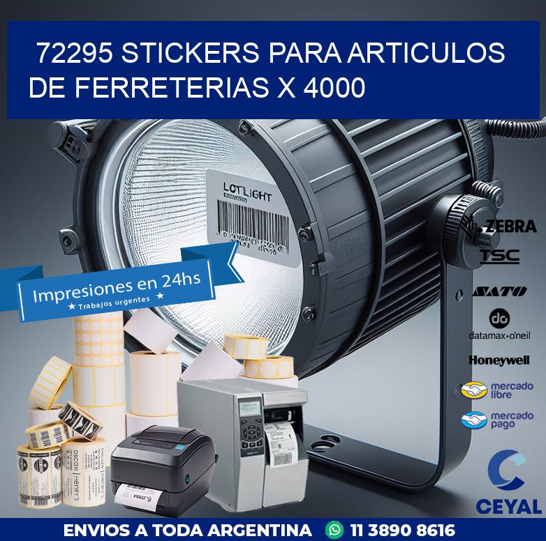 72295 STICKERS PARA ARTICULOS DE FERRETERIAS X 4000