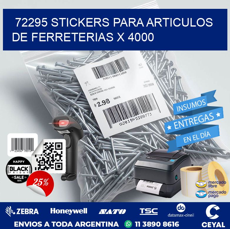 72295 STICKERS PARA ARTICULOS DE FERRETERIAS X 4000