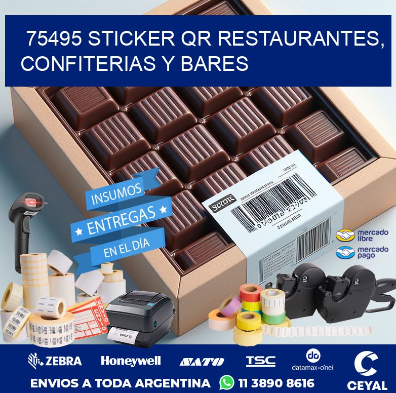 75495 STICKER QR RESTAURANTES, CONFITERIAS Y BARES