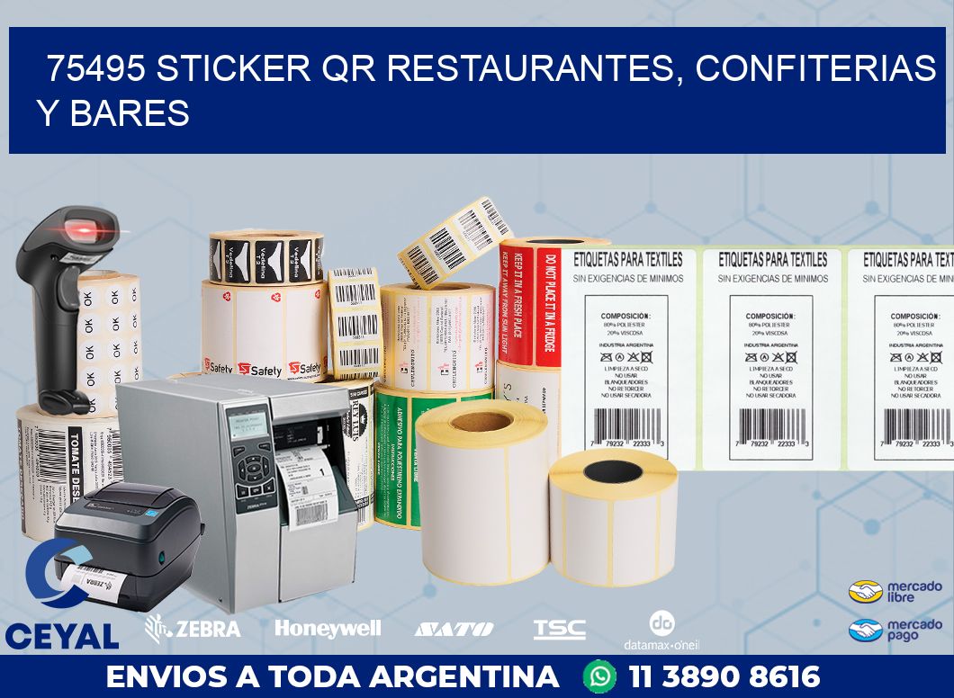 75495 STICKER QR RESTAURANTES, CONFITERIAS Y BARES