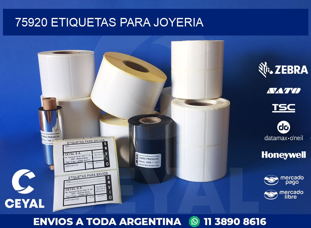 75920 ETIQUETAS PARA JOYERIA