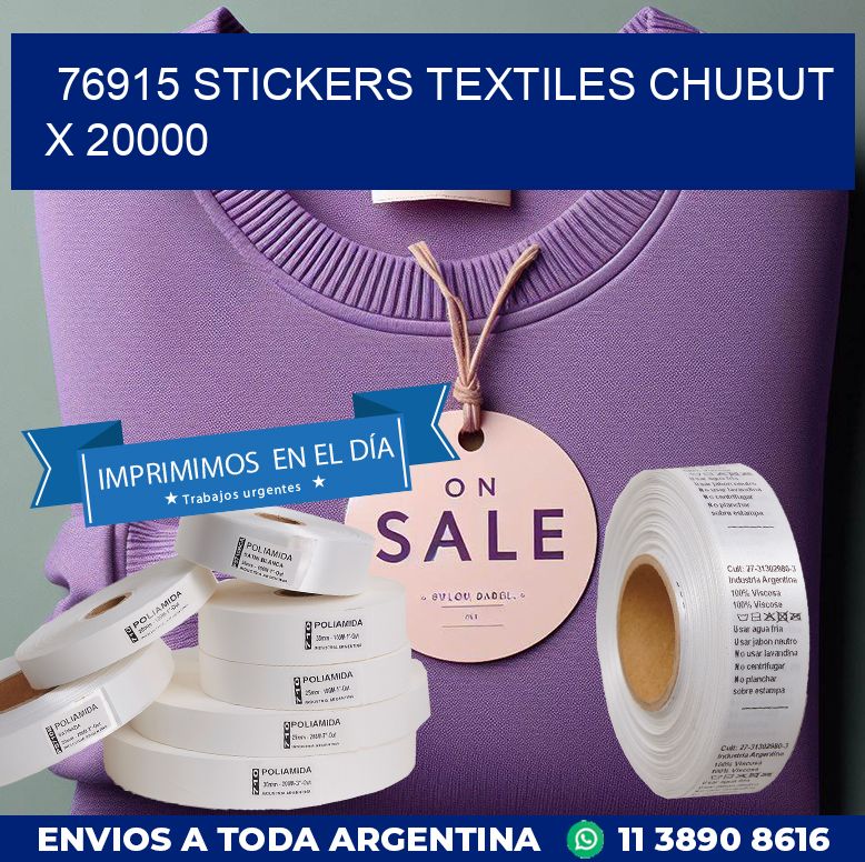 76915 STICKERS TEXTILES CHUBUT X 20000