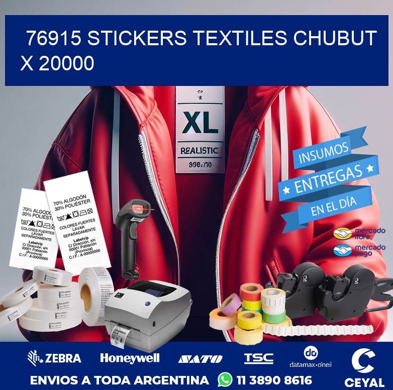 76915 STICKERS TEXTILES CHUBUT X 20000