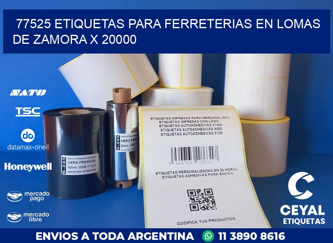 77525 ETIQUETAS PARA FERRETERIAS EN LOMAS DE ZAMORA X 20000
