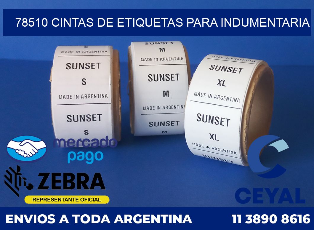 78510 CINTAS DE ETIQUETAS PARA INDUMENTARIA