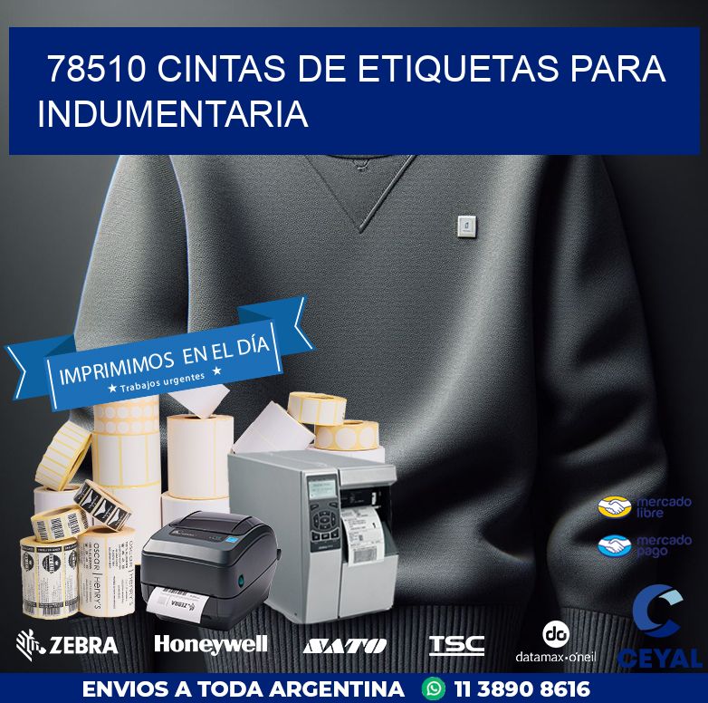 78510 CINTAS DE ETIQUETAS PARA INDUMENTARIA