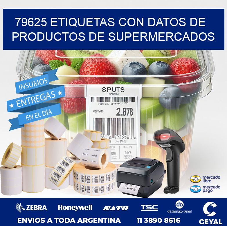 79625 ETIQUETAS CON DATOS DE PRODUCTOS DE SUPERMERCADOS