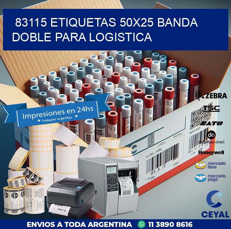 83115 ETIQUETAS 50X25 BANDA DOBLE PARA LOGISTICA