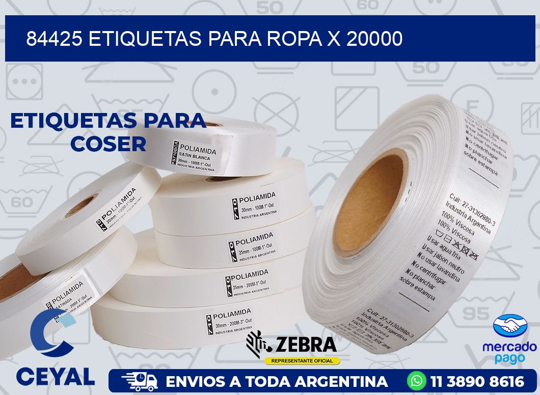 84425 ETIQUETAS PARA ROPA X 20000