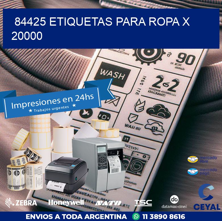 84425 ETIQUETAS PARA ROPA X 20000
