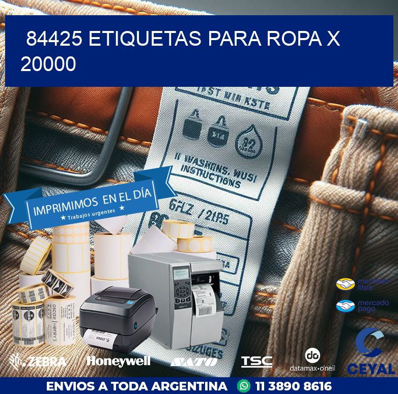 84425 ETIQUETAS PARA ROPA X 20000