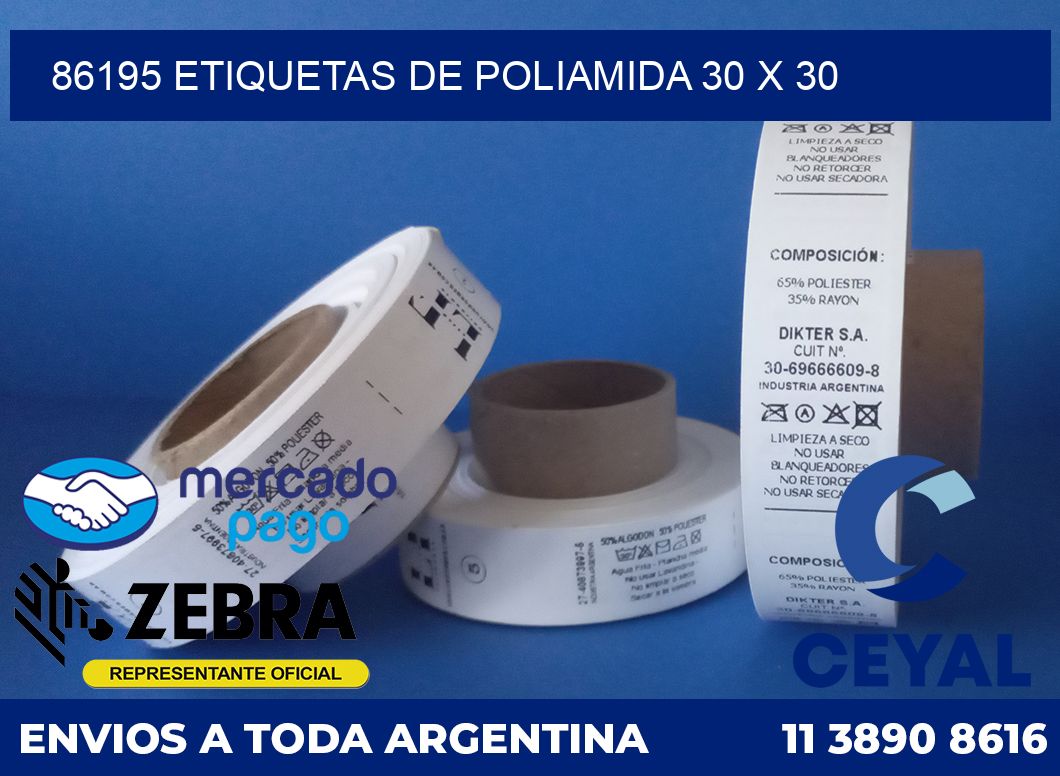 86195 ETIQUETAS DE POLIAMIDA 30 X 30