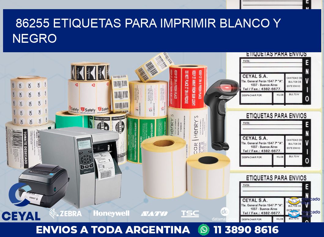 86255 ETIQUETAS PARA IMPRIMIR BLANCO Y NEGRO