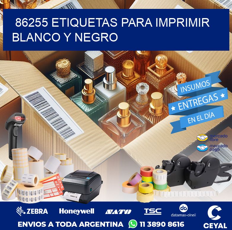 86255 ETIQUETAS PARA IMPRIMIR BLANCO Y NEGRO