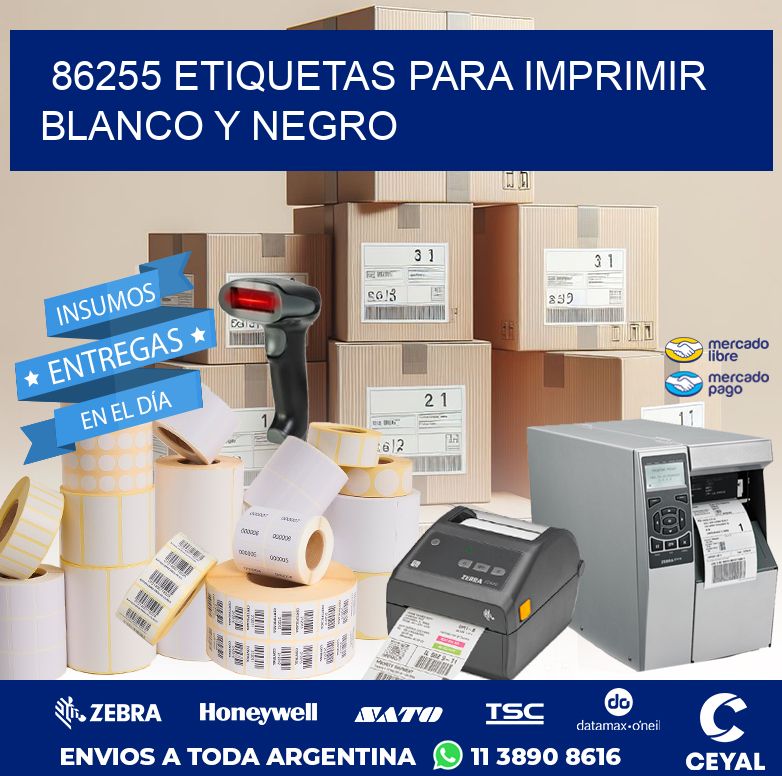 86255 ETIQUETAS PARA IMPRIMIR BLANCO Y NEGRO