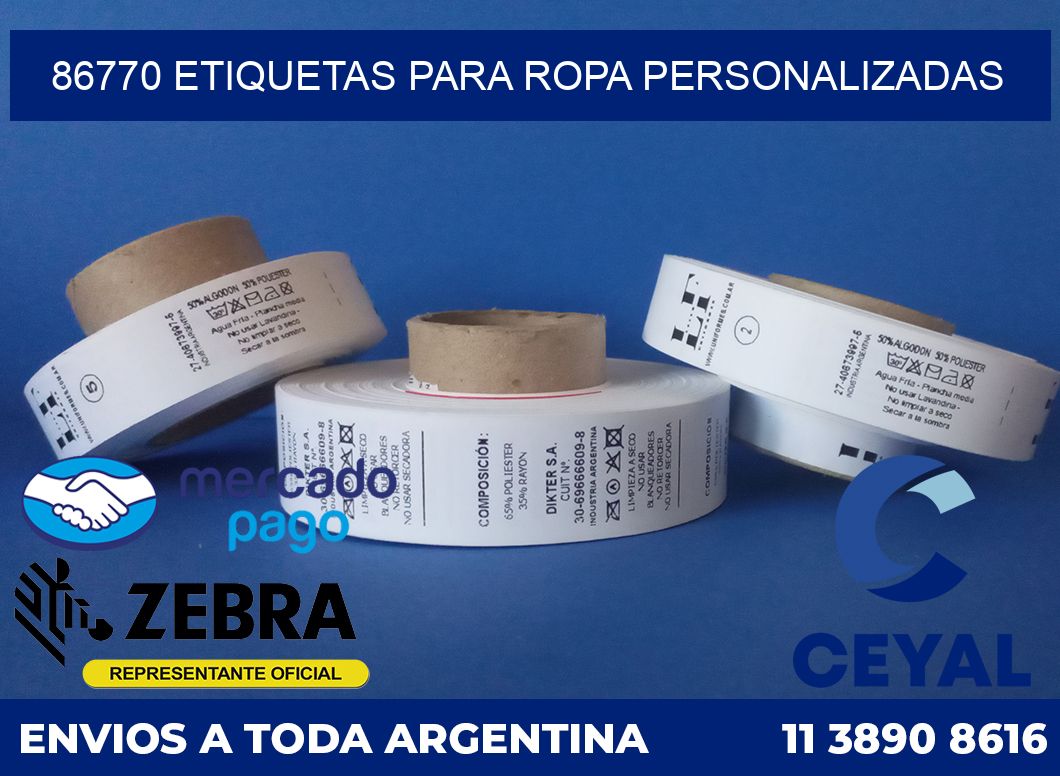 86770 ETIQUETAS PARA ROPA PERSONALIZADAS