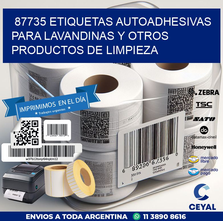 87735 ETIQUETAS AUTOADHESIVAS PARA LAVANDINAS Y OTROS PRODUCTOS DE LIMPIEZA