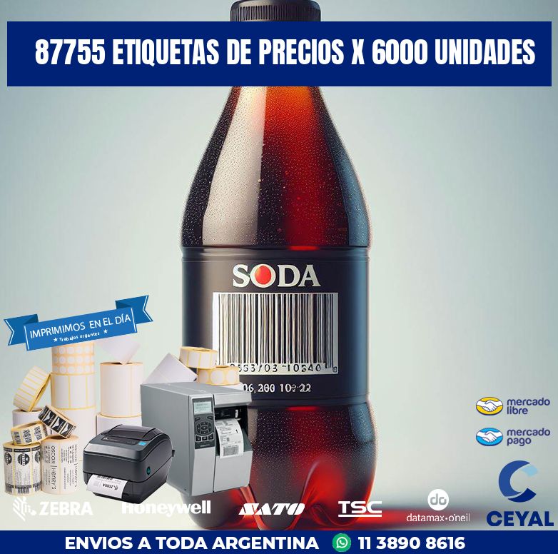 87755 ETIQUETAS DE PRECIOS X 6000 UNIDADES
