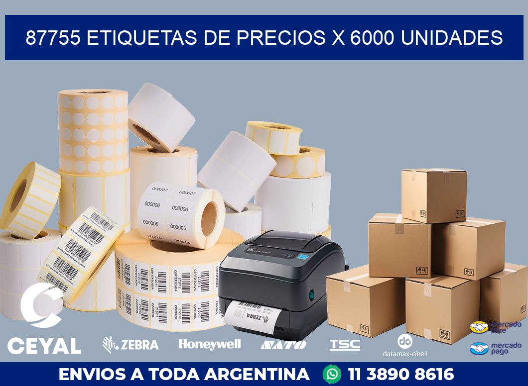 87755 ETIQUETAS DE PRECIOS X 6000 UNIDADES