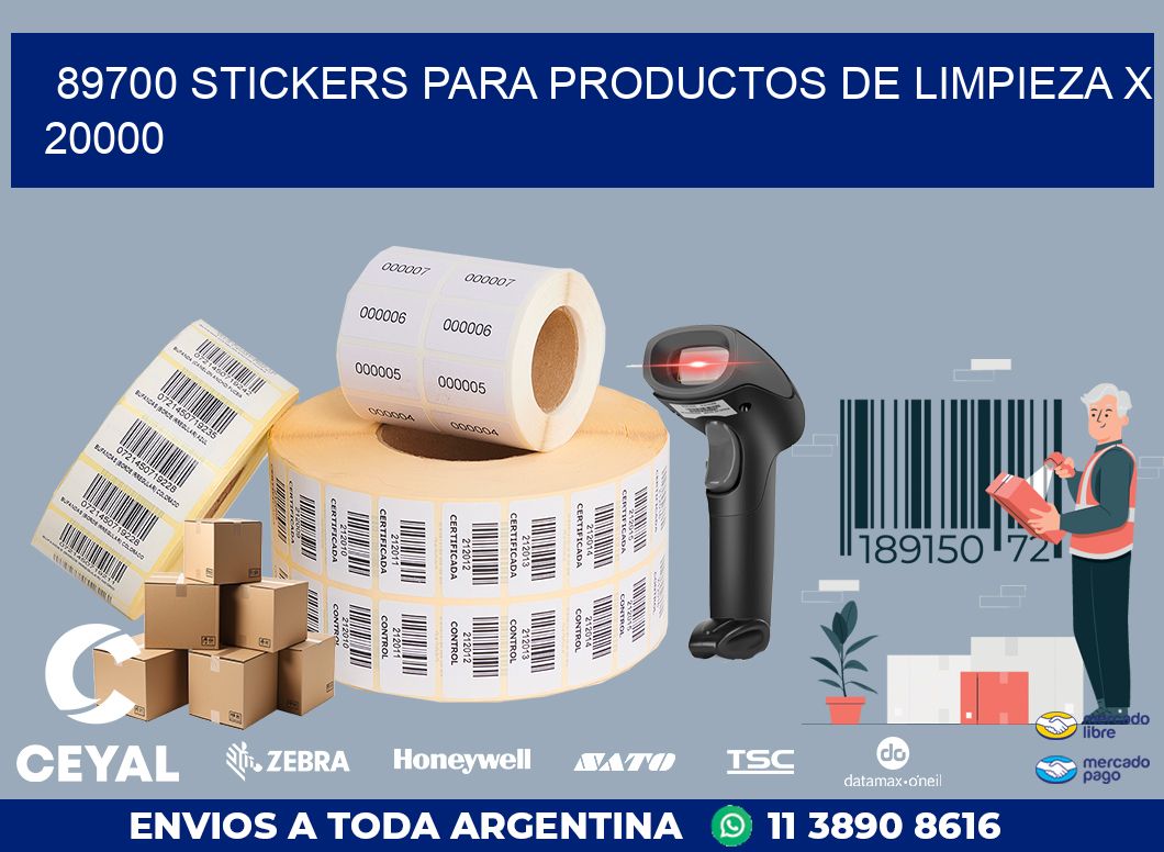 89700 STICKERS PARA PRODUCTOS DE LIMPIEZA X 20000